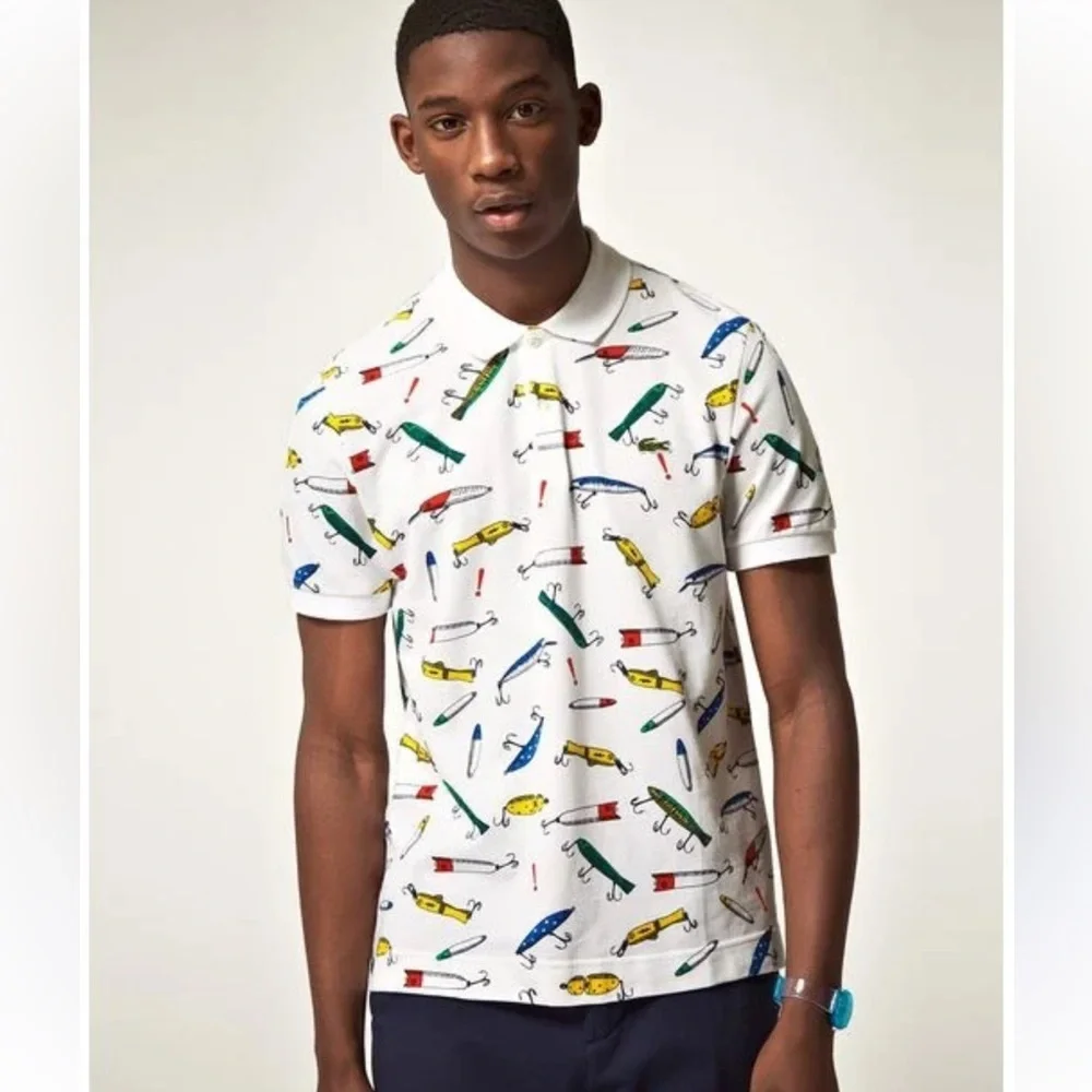 Lacoste L!VE Russell Westbrook Viral Game 1 Fishing Lure Pique Polo Shirt Size M - Picture 2 of 9